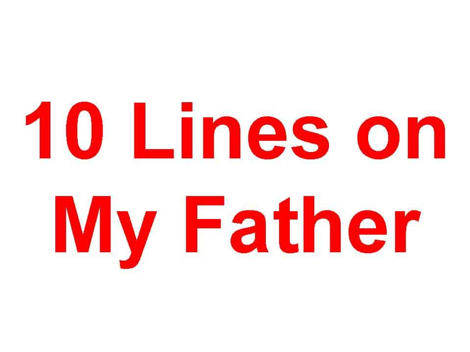 10 Lines on My Father or My Father is My Hero