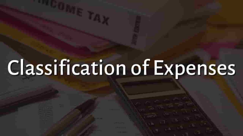 Classification of Expenses