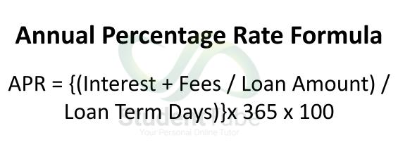 Formula for annual percentage rate